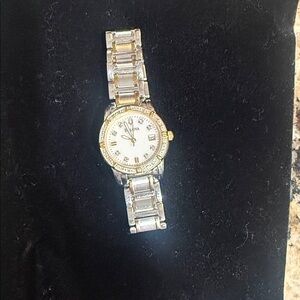 Bulova Silver and Gold Women's Watch with little diamonds